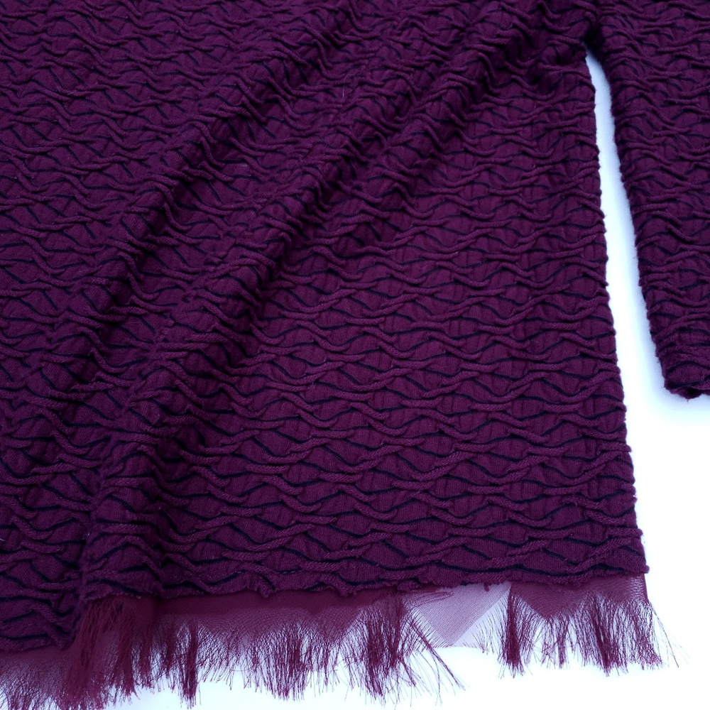 Anthropologie Postmark Plum Black Textured Top - Picture 3 of 6
